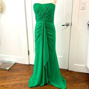 Badgley Mischka green evening gown, size 8